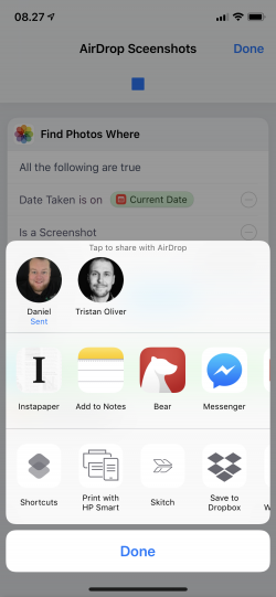 Screenshot for Apple Siri Shortcuts AirDrop Sceenshots 3