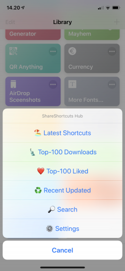 Screenshot for Apple Siri Shortcuts ShareShort Hub 1