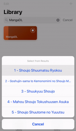 Screenshot for Apple Siri Shortcuts MangaDL 2