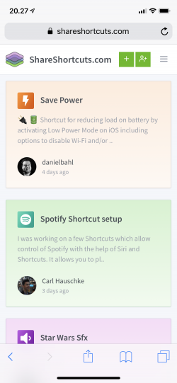 Screenshot for Apple Siri Shortcuts Frame 1
