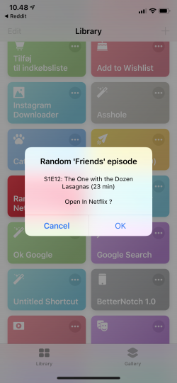 Screenshot for Apple Siri Shortcuts Random Netflix Episode 2