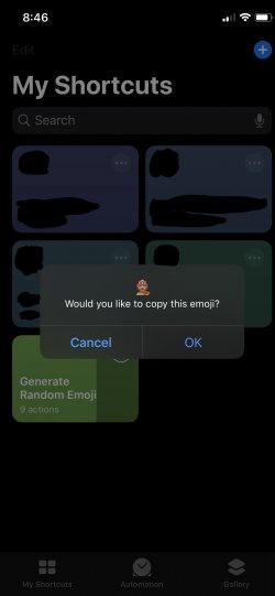 Screenshot for Apple Siri Shortcuts Generate Random Emoji 1