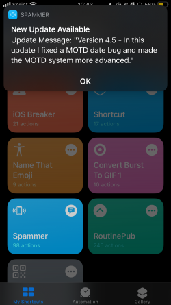 Screenshot for Apple Siri Shortcuts Spammer 2