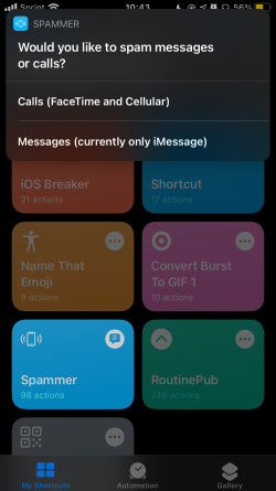 Screenshot for Apple Siri Shortcuts Spammer 3