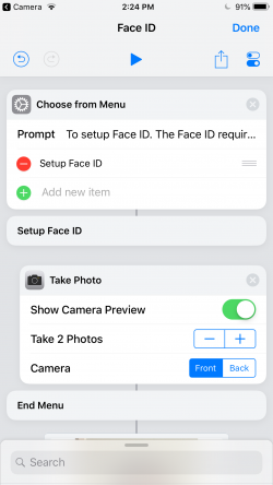 Screenshot for Apple Siri Shortcuts Face ID 1