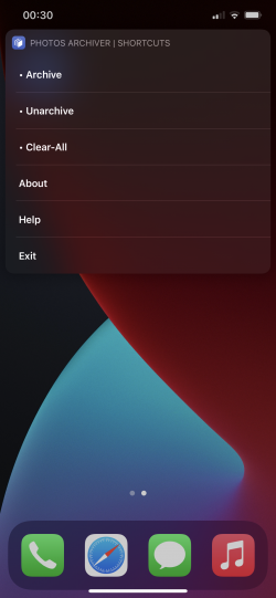 Screenshot for Apple Siri Shortcuts Photos Archiver 1