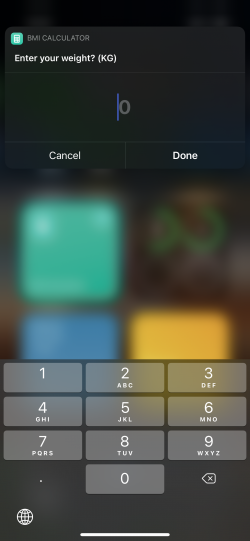 Screenshot for Apple Siri Shortcuts BMI Calculator 2