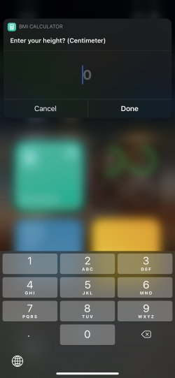 Screenshot for Apple Siri Shortcuts BMI Calculator 4