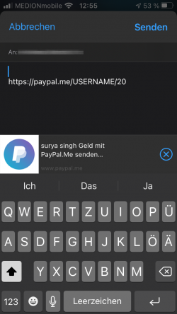 Screenshot for Apple Siri Shortcuts Paypal.me Link 3