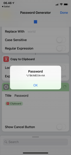 Screenshot for Apple Siri Shortcuts Password Generator 2
