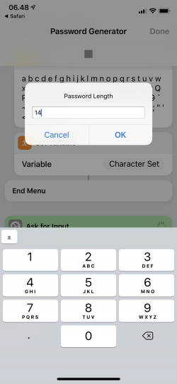 Screenshot for Apple Siri Shortcuts Password Generator 3