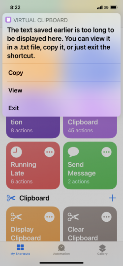 Screenshot for Apple Siri Shortcuts Virtual Clipboard 2