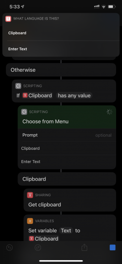Screenshot for Apple Siri Shortcuts What Language Is This? 1