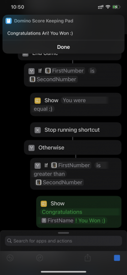 Screenshot for Apple Siri Shortcuts Domino Score Keeping Pad 3
