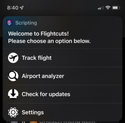 Screenshot for Apple Siri Shortcuts Flightcuts 1