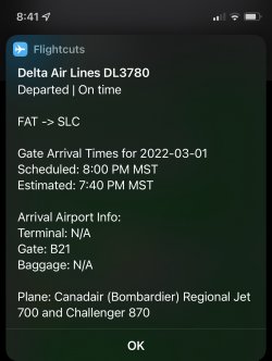 Screenshot for Apple Siri Shortcuts Flightcuts 3