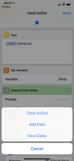 Screenshot for Apple Siri Shortcuts Clock In/Out 3