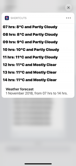 Screenshot for Apple Siri Shortcuts Forecast 4