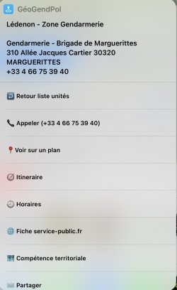 Screenshot for Apple Siri Shortcuts GéoGendPol 3