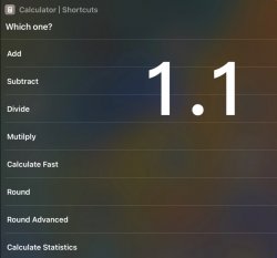 Screenshot for Apple Siri Shortcuts Calculator 2