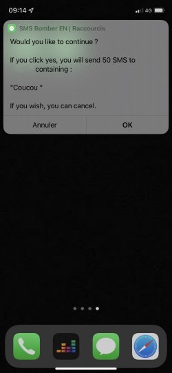 Screenshot for Apple Siri Shortcuts SMS Bomber 4