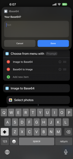 Screenshot for Apple Siri Shortcuts iBase64 1