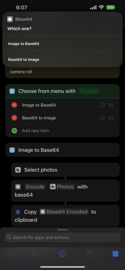 Screenshot for Apple Siri Shortcuts iBase64 2