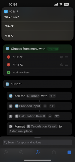 Screenshot for Apple Siri Shortcuts °C & °F 3
