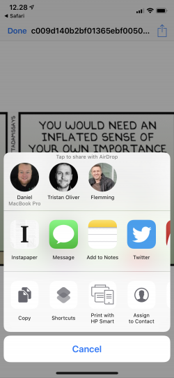 Screenshot for Apple Siri Shortcuts Today’s Dilbert strip 1