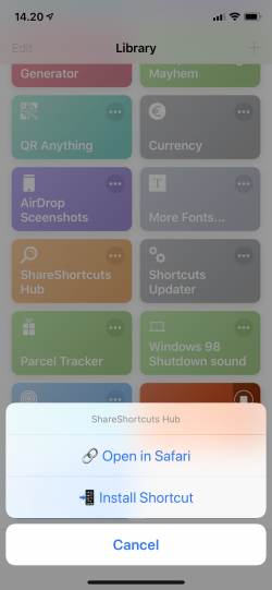 Screenshot for Apple Siri Shortcuts ShareShort Hub 2