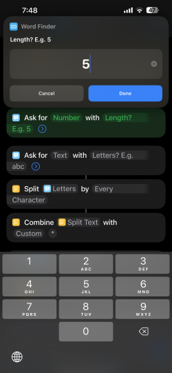 Screenshot for Apple Siri Shortcuts Word Finder 1