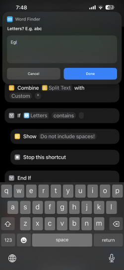 Screenshot for Apple Siri Shortcuts Word Finder 2