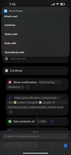 Screenshot for Apple Siri Shortcuts Word Finder 3