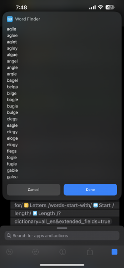Screenshot for Apple Siri Shortcuts Word Finder 4