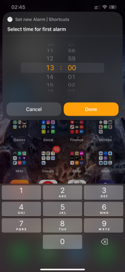 Screenshot for Apple Siri Shortcuts Reset Alarm 3