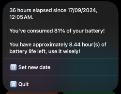 Screenshot for Apple Siri Shortcuts Time Elapsed Since Last Charge 3