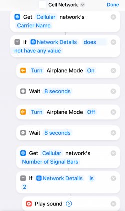 Screenshot for Apple Siri Shortcuts Cell Network 1