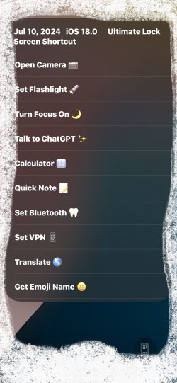 Screenshot for Apple Siri Shortcuts Ultimate Lock Screen Shortcut 1