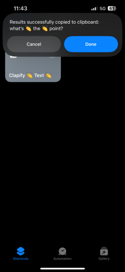 Screenshot for Apple Siri Shortcuts Clapify 👏 Text 👏 1