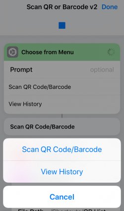 Screenshot for Apple Siri Shortcuts Scan QR or Barcode v2 3