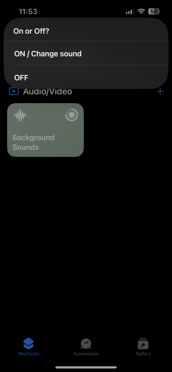 Screenshot for Apple Siri Shortcuts Background Sounds 1