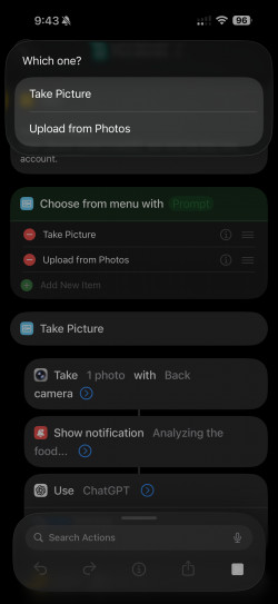 Screenshot for Apple Siri Shortcuts PicCalories 1