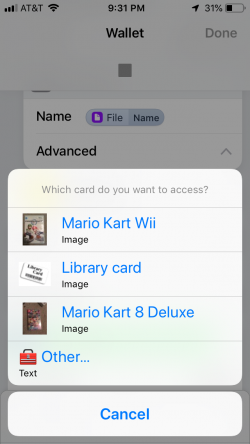 Screenshot for Apple Siri Shortcuts Wallet 3