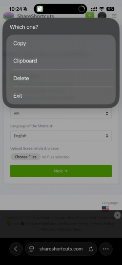Screenshot for Apple Siri Shortcuts Clipboard 1