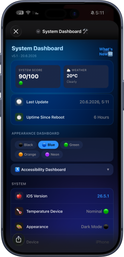 Screenshot for Apple Siri Shortcuts System Dashboard🛠️ 2