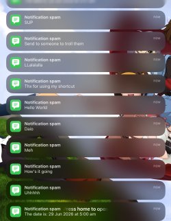Screenshot for Apple Siri Shortcuts Notification spam 1
