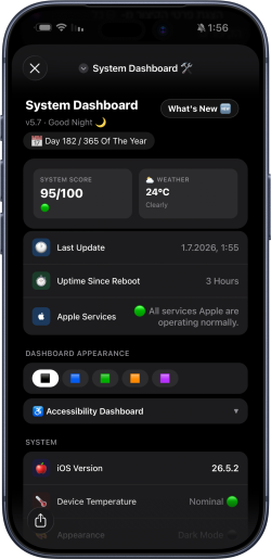 Screenshot for Apple Siri Shortcuts System Dashboard🛠️ 1
