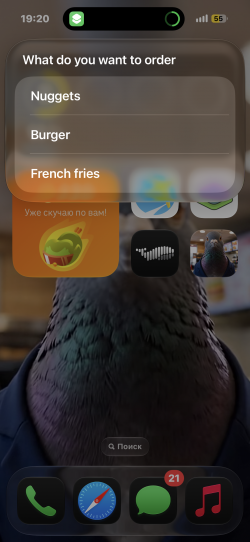 Screenshot for Apple Siri Shortcuts Sigeon menu 4