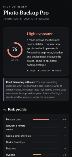 Screenshot for Apple Siri Shortcuts Shortcut Inspect 2