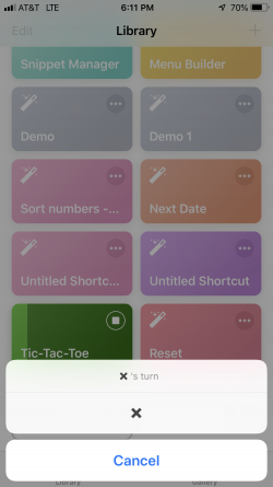 Screenshot for Apple Siri Shortcuts Tic-Tac-Toe 1